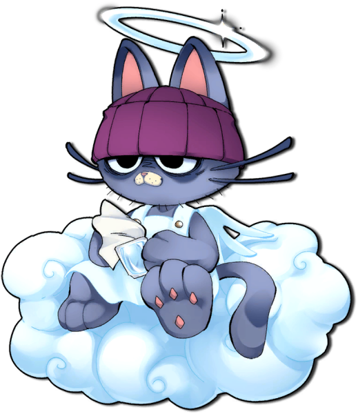 AN IMAGE OF RAZ FROM NEON WHITE.